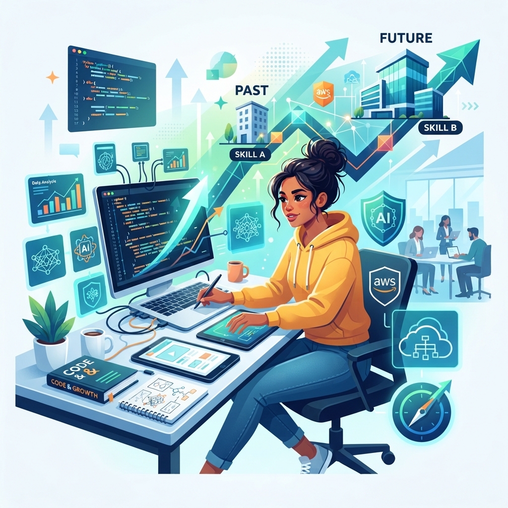featured image Upskilling y Reskilling Tech: Cómo aprender rápido y evitar el estancamiento profesional